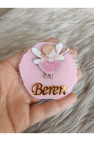 Doğrukan Hediyelik Peri kızı figürlü pleksi yenidoğan doğum günü hediyelik magnet(10 adet)
