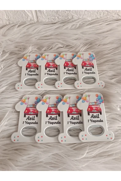 Doğrukan Hediyelik 25 adet arabalı hayvanlı 1 rakam açacak magnet yenidoğan doğum günü mevlüt hediyelikleri - Resim 3