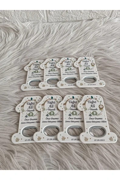 Doğrukan Hediyelik 10 adet safari konsept pastel yenidoğan doğum günü mevlüt magnet hediyelik - 3