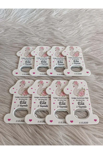 Doğrukan Hediyelik 25 adet kuğu konsept beyaz tanan 1 rakam açacak yenidoğan doğum günü mevlüt hediyelikleri - Resim 3