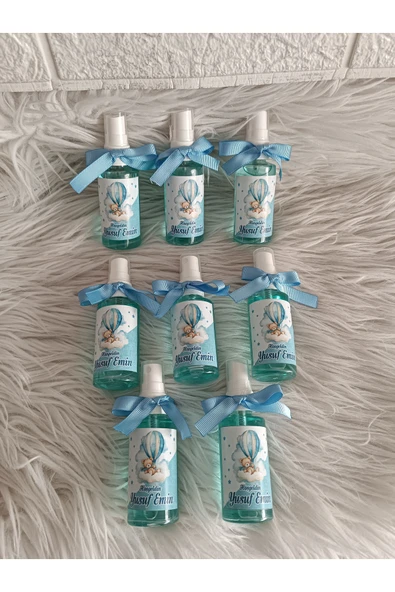 Doğrukan Hediyelik 10 adet Bebek kolonyası yenidoğan kolonyası isme özel yenidoğan doğum günü hediyelikleri - Resim 3