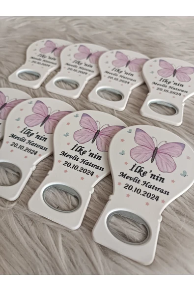 Doğrukan Hediyelik 50 adet kelebekli balon açacak magnet yenidoğan doğum günü mevlüt hediyelikleri - 2