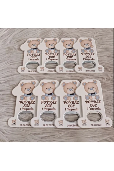 Doğrukan Hediyelik 25 adet krem kahverengi ayıcık konsept 1 açacak yenidoğan doğum günü mevlüt hediyelik - Resim 3