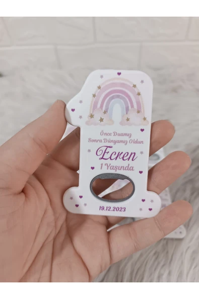 Doğrukan Hediyelik 10 adet mor lila gökkuşağı konsept 1 rakam açacak yenidoğan doğum günü mevlüt hediyelikleri ürün görseli