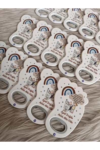 Doğrukan Hediyelik 25 Adet Abla Erkek Kardeş Ayak Şeklinde Açacak Magnet Hediyelik - Resim 2