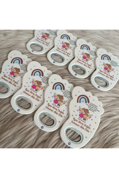 Doğrukan Hediyelik 25 adet abla kardeş ayak izi açacak yenidoğan doğum günü magnet hediyelik - Resim 2