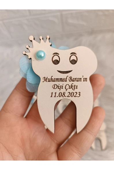 Doğrukan Hediyelik 20 adet ahşap diş hediyelik magnet diş buğdayı diş partisi ürün görseli