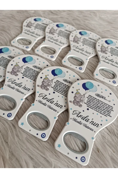 Doğrukan Hediyelik 50 adet Ayetel Kürsi li filli balon açacak magnet yenidoğan doğum günü mevlüt hediyelikleri - Resim 2