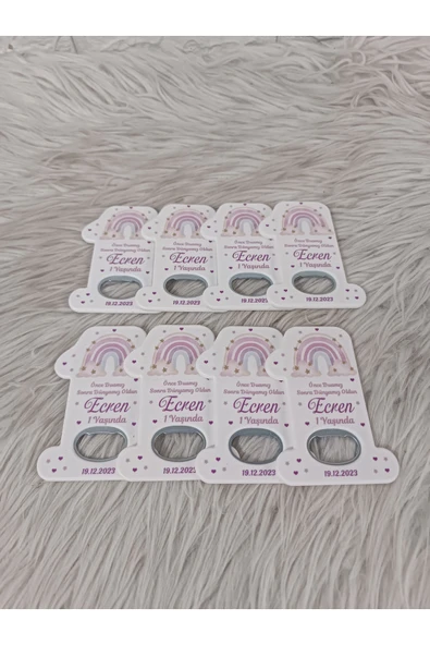 Doğrukan Hediyelik 10 adet mor lila gökkuşağı konsept 1 rakam açacak yenidoğan doğum günü mevlüt hediyelikleri - Resim 3