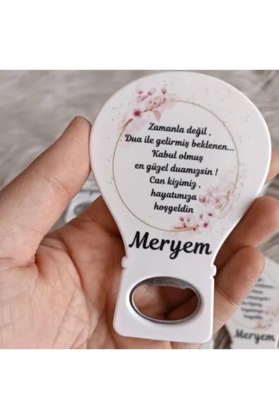 Doğrukan Hediyelik 25 adet çiçekli çerçeveli yenidoğan doğum günü balon açacak magnet