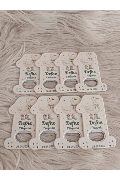 Doğrukan Hediyelik 10 adet ördekli 1 rakam açacak magnet yenidoğan doğum günü mevlüt hediyelikleri - Resim 3