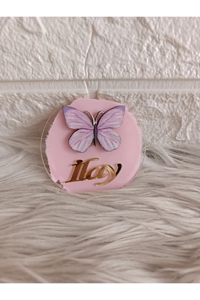 Doğrukan Hediyelik Antenli Kelebek Figürlü Yenidoğan Doğum Günü Pleksi Magnet Hediyelik(10 Adet) - Resim 2
