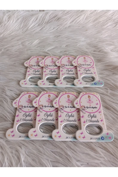 Doğrukan Hediyelik 10 adet peri kızlı pembeli 1 rakam açacak magnet yenidoğan doğum günü mevlüt magnet hediyelik - 3