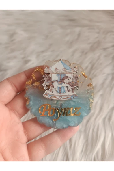 Doğrukan Hediyelik 10 adet mavi atlı karınca mavi epoksili magnet yenidoğan doğum günü hediyelikleri