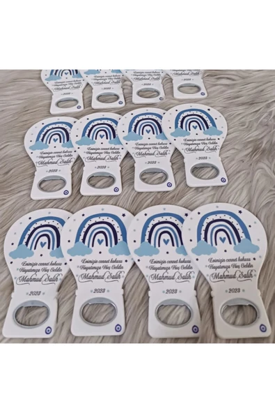 Doğrukan Hediyelik 25 Adet Mavi Gökkuşaklı Balon Açacak Magnet Hediyelik Yenidoğan Doğum Günü - Resim 3