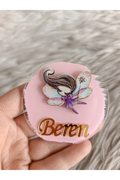 Doğrukan Hediyelik Peri kızı rengarenk figürlü pleksi yenidoğan doğum günü magnet hediyelik (10 adet) ürün görseli