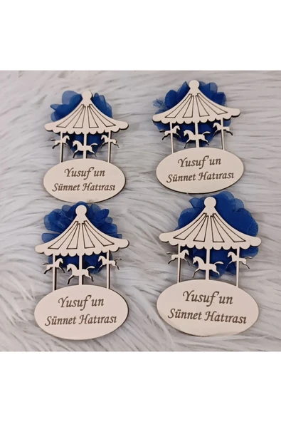 Doğrukan Hediyelik 20 adet atlı karıncalı sünnet magnet yenidoğan ahşap hediyelikleri - Resim 3