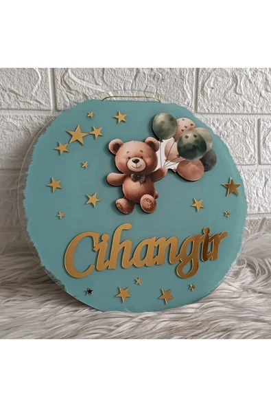 Doğrukan Hediyelik Yeşil balonlu ayıcıklı pleksi kapı süsü 20 li magnet set - 4