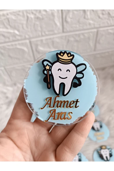 Doğrukan Hediyelik Diş Buğdayı Konsept Pleksi Mavi Diş Figürlü Magnet 10 Adet ürün görseli