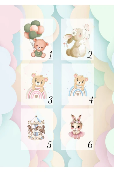 Doğrukan Hediyelik Ayıcıklı Pencere Pleksi Yenidoğan Doğum Günü Hediyelik Buzdolabı Süsü Magnet(10 adet) - Resim 4