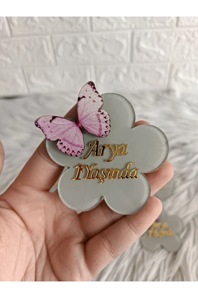 Doğrukan Hediyelik Papatya şeklinde pleksili figürlü yenidoğan doğum günü mevlüt magnet hediyelik (10 adet) ürün görseli