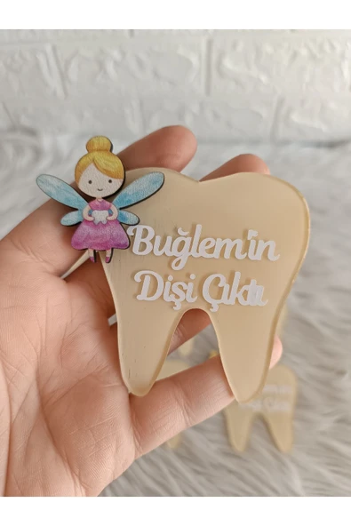 Doğrukan Hediyelik 10 adet Diş şeklinde diş buğdayı diş hediği pleksi magnet hediyelik yenidoğan doğum günü magnetleri ürün görseli