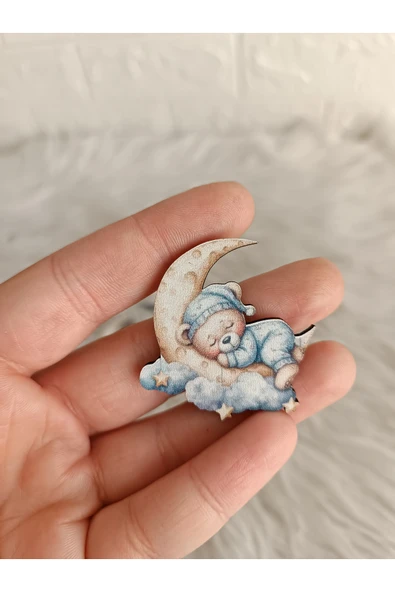 Doğrukan Hediyelik 25 adet ayda uyuyan pijamalı ayıcık figür süslemelere uygun ürün görseli