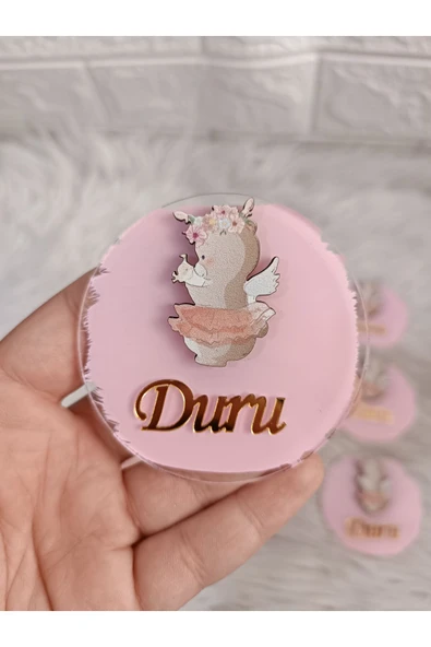 Doğrukan Hediyelik Kanatlı ayıcık figürlü pleksi magnet hediyelik yenidoğan doğum günü mevlüt hediyelik magnet(10 adet) ürün görseli