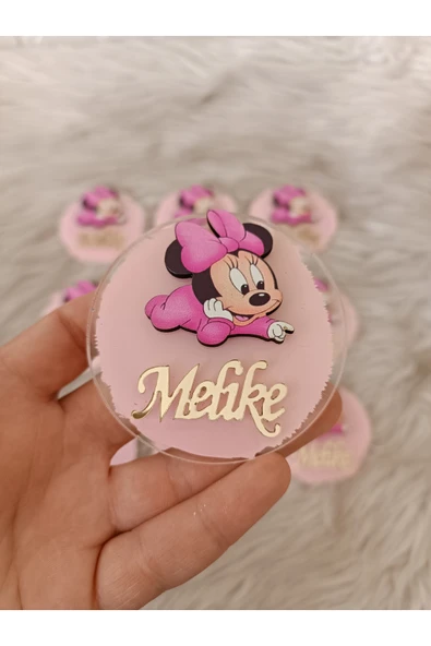 Doğrukan Hediyelik Yatan Minnie Mouse Figürlü Yenidoğan Doğum Günü Magnet Hediyelik(10 adet) ürün görseli