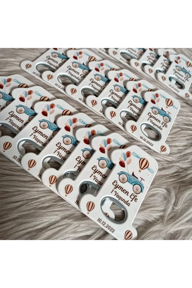 Doğrukan Hediyelik 25 adet 1 rakam arabalı doğum günü yenidoğan sünnet açacak magnet hediyelik - Resim 2