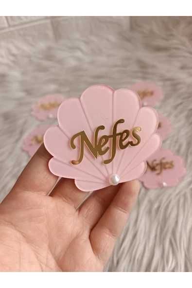 Doğrukan Hediyelik 10 adet istiridye pleksi isimli magnet yenidoğan doğum günü mevlüt hediyelikleri - 2