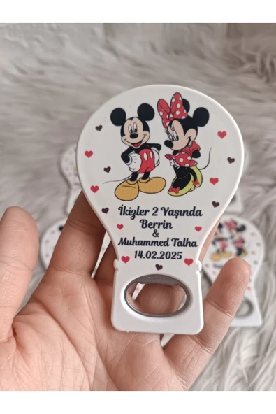 Doğrukan Hediyelik 50 adet Minnie Mickey Mouse kardeş balon açacak magnet yenidoğan doğum günü hediyelikleri ürün görseli