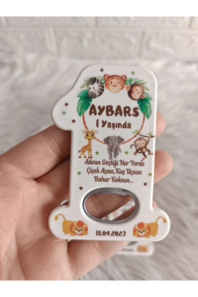 Doğrukan Hediyelik 25 adet rengarenk safari konsept 1 rakam açacak magnet yenidoğan doğum günü hediyelik ürün görseli