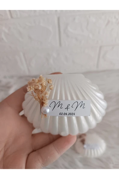 Doğrukan Hediyelik 10 adet istiridye kutu içerisinde mum söz nişan nikah doğum günü kına - 3
