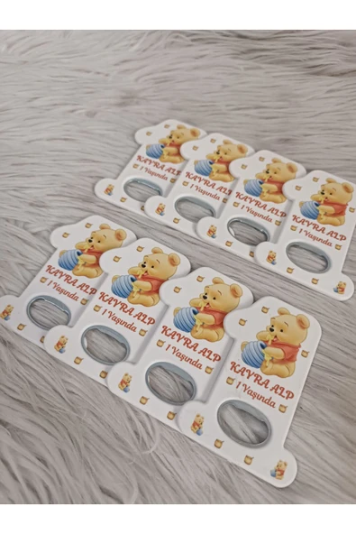 Doğrukan Hediyelik Winnie the Pooh 1 açacak yenidoğan doğum günü mevlüt magnet hediyelik 10 adet - Resim 2