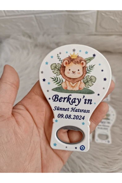 Doğrukan Hediyelik Aslan konsept sünnet hatırası balon açacak yenidoğan doğum günü mevlüt magnet hediyelik(25 adet)