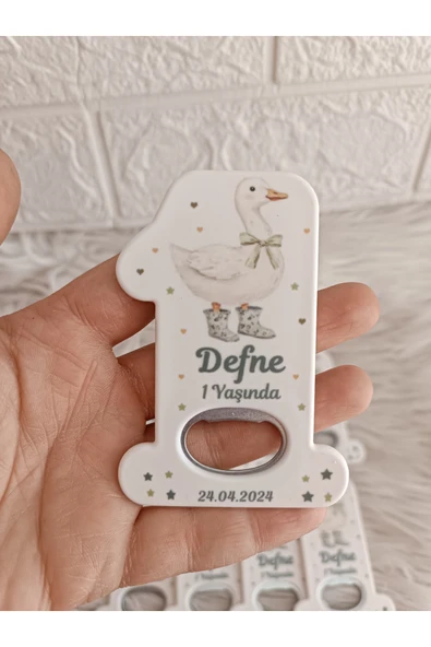 Doğrukan Hediyelik 10 adet ördekli 1 rakam açacak magnet yenidoğan doğum günü mevlüt hediyelikleri ürün görseli
