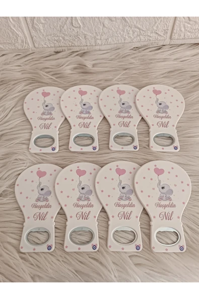 Doğrukan Hediyelik 25 adet pembe balonlu filli balon açacak magnet yenidoğan doğum günü hediyelikleri - Resim 3