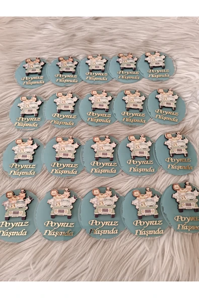 Doğrukan Hediyelik 10 Adet Safari Figürlü Pleksi Yenidoğan Doğum Günü Magnet Hediyelikler - Resim 3