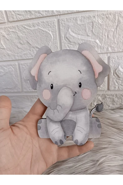 Doğrukan Hediyelik 15 cm kapı süsü takı yastığı bebek hediyelik süslemelerine uygun oturan fil figür - Resim 2