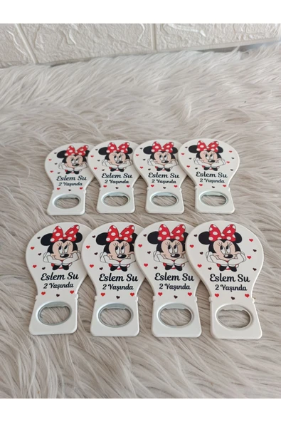 Doğrukan Hediyelik 50 adet kız Mickey mouse konsept balon açacak magnet yenidoğan doğum günü mevlüt hediyelikler - Resim 3