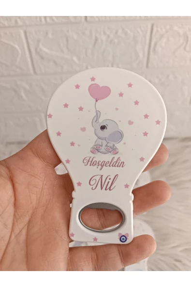 Doğrukan Hediyelik 25 adet pembe balonlu filli balon açacak magnet yenidoğan doğum günü hediyelikleri ürün görseli
