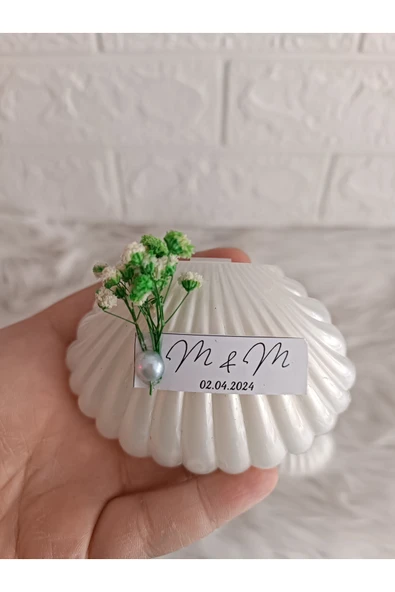 Doğrukan Hediyelik 10 adet istiridye kutu içerisinde mum söz nişan nikah doğum günü kına