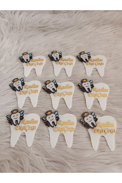 Doğrukan Hediyelik Diş şeklinde pleksi diş buğdayı diş partisi hediyelik magnet pleksi yazılı(10 adet) - Resim 3
