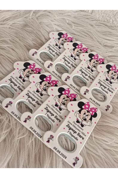 Doğrukan Hediyelik 10 adet 1 rakam açacak Minnie li yenidoğan doğum günü mevlüt hediyelikleri - Resim 2