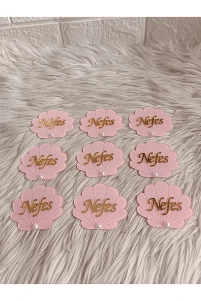 Doğrukan Hediyelik 10 adet istiridye pleksi isimli magnet yenidoğan doğum günü mevlüt hediyelikleri - 4