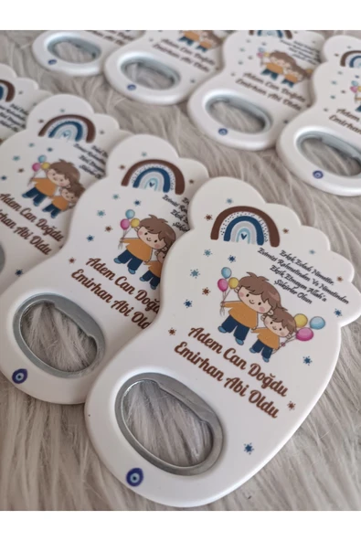 Doğrukan Hediyelik 25 adet abi erkek kardeş ayak şeklinde açacak yenidoğan doğum günü mevlüt hediyelikleri - Resim 2