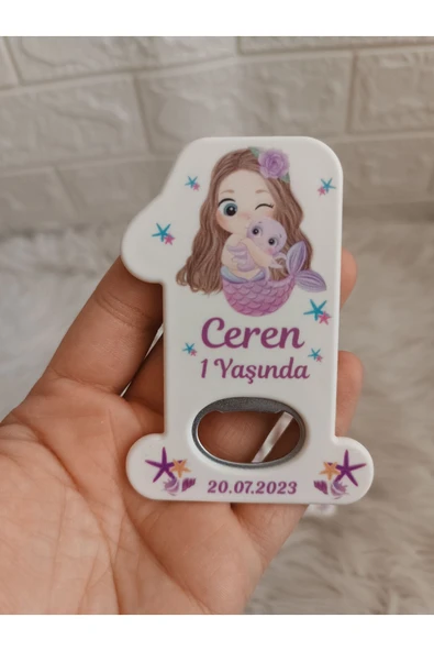 Doğrukan Hediyelik Deniz kızı konsept 1 açacak doğum günü hediyelik magnet yenidoğan (10 adet) ürün görseli
