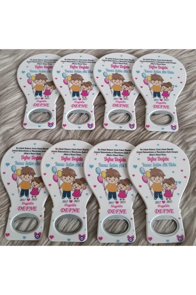 Doğrukan Hediyelik 25 Adet Abi Kız Kardeş Yenidoğan Balon Açacak Hediyelik Magnet - Resim 2