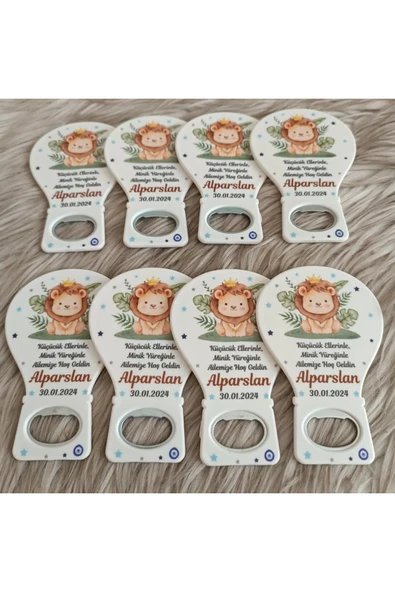 Doğrukan Hediyelik 25 adet aslan figürlü balon açacak yenidoğan doğum günü magnet hediyelik - Resim 2